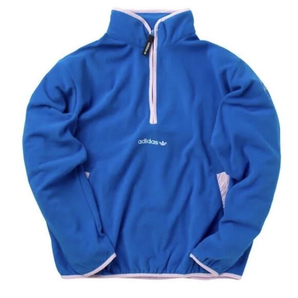 Adidas Vintage Originals Adventure Fleece Half Zip Pullover Sweatshirt In Blue M - Picture 2 of 7